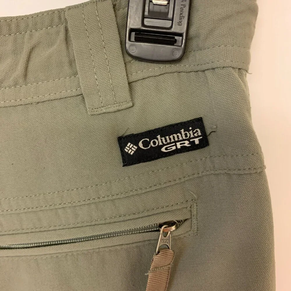 Columbia Mens Pants Size 38W Green Zip Off Legs Gorpcore Rugged Utility Hiking